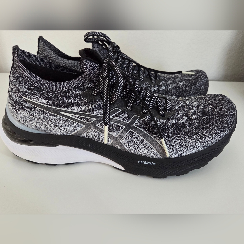 Asics Black and White Running Shoes